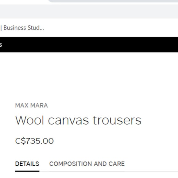 MaxMara Wool Canvas Wide Leg Trouser in Brown - Medium - Picture 6 of 6